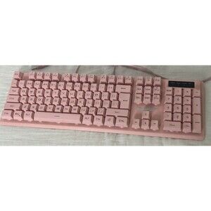 NPET K10 Wired Gaming Keyboard LED Backlit Pink USB Wired Elle Woods